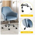 Fauteuil d'appoint Chaise de bureau moderne et décontractée avec hauteur réglable en velours et roulettes réglables