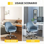 Fauteuil d'appoint Chaise de bureau moderne et décontractée avec hauteur réglable en velours et roulettes réglables