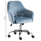 Fauteuil d'appoint Chaise de bureau moderne et décontractée avec hauteur réglable en velours et roulettes réglables