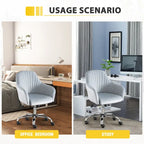 Fauteuil d'appoint Chaise de bureau moderne et décontractée avec hauteur réglable en velours et roulettes réglables