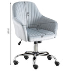 Fauteuil d'appoint Chaise de bureau moderne et décontractée avec hauteur réglable en velours et roulettes réglables