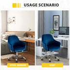 Fauteuil d'appoint Chaise de bureau moderne et décontractée avec hauteur réglable en velours et roulettes réglables