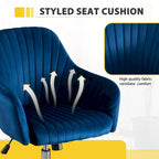 Fauteuil d'appoint Chaise de bureau moderne et décontractée avec hauteur réglable en velours et roulettes réglables