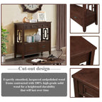 Table console de 36 po en pin de style rustique pour entrée de canapé avec 4 tiroirs et 1 étagère de rangement