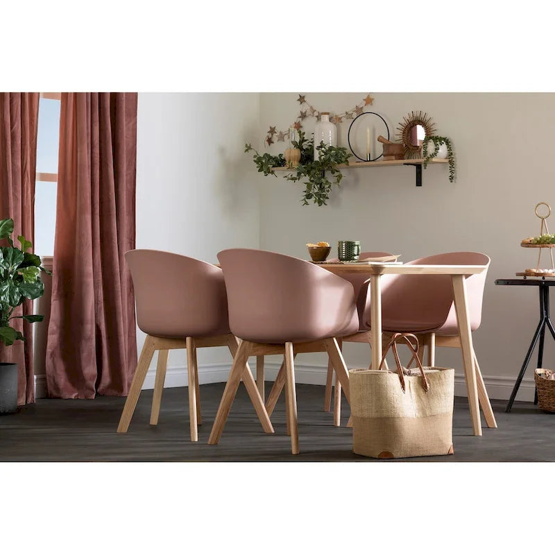 de 2 chaises de salle à manger avec pieds en bois de hêtre