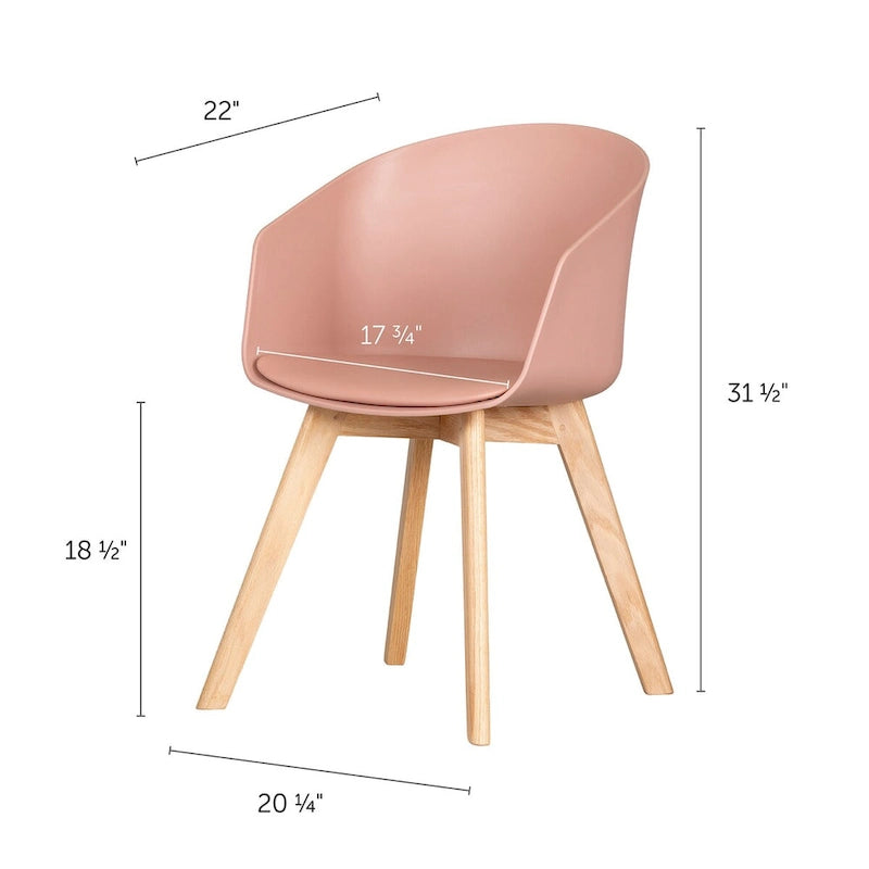 de 2 chaises de salle à manger avec pieds en bois de hêtre