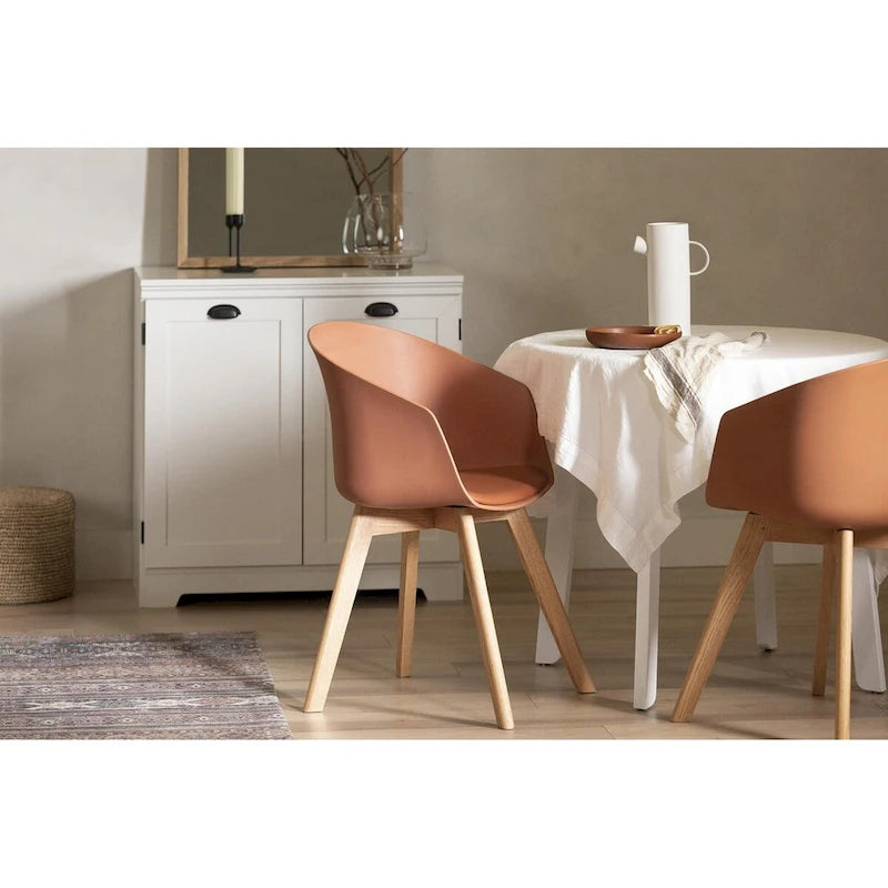 de 2 chaises de salle à manger avec pieds en bois de hêtre