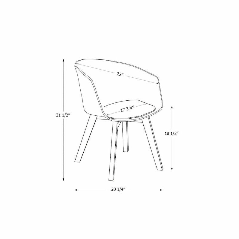 de 2 chaises de salle à manger avec pieds en bois de hêtre