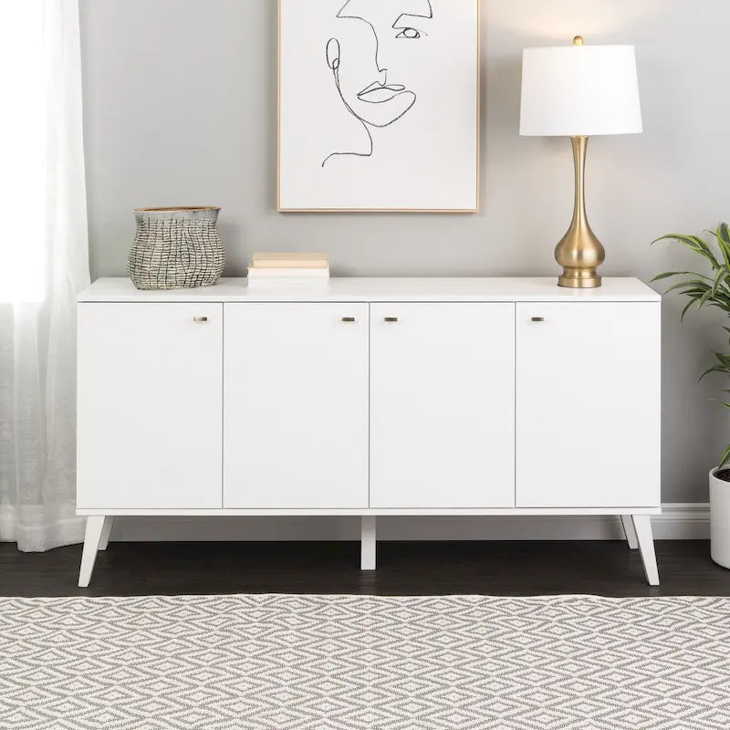 Bahut moderne milieu de siècle à 4 portes – 64 L x 32 H x 16 P