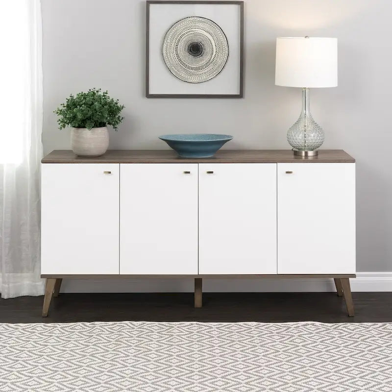 Bahut moderne milieu de siècle à 4 portes – 64 L x 32 H x 16 P