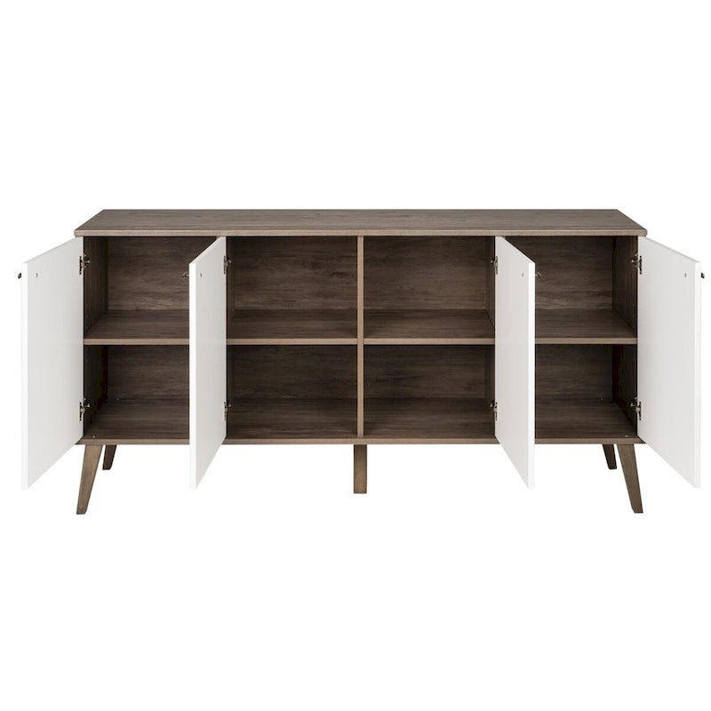 Bahut moderne milieu de siècle à 4 portes – 64 L x 32 H x 16 P