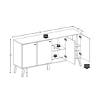 Bahut moderne milieu de siècle à 4 portes – 64 L x 32 H x 16 P