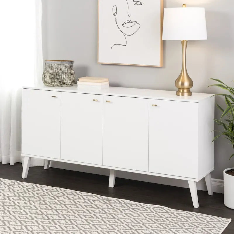 Bahut moderne milieu de siècle à 4 portes – 64 L x 32 H x 16 P