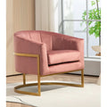 Fauteuil moderne en velours avec accents dorés