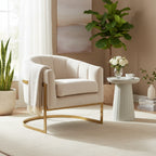 Modern Velvet Gold Accent Armchair