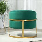 Fauteuil moderne en velours avec accents dorés