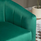 Fauteuil moderne en velours avec accents dorés